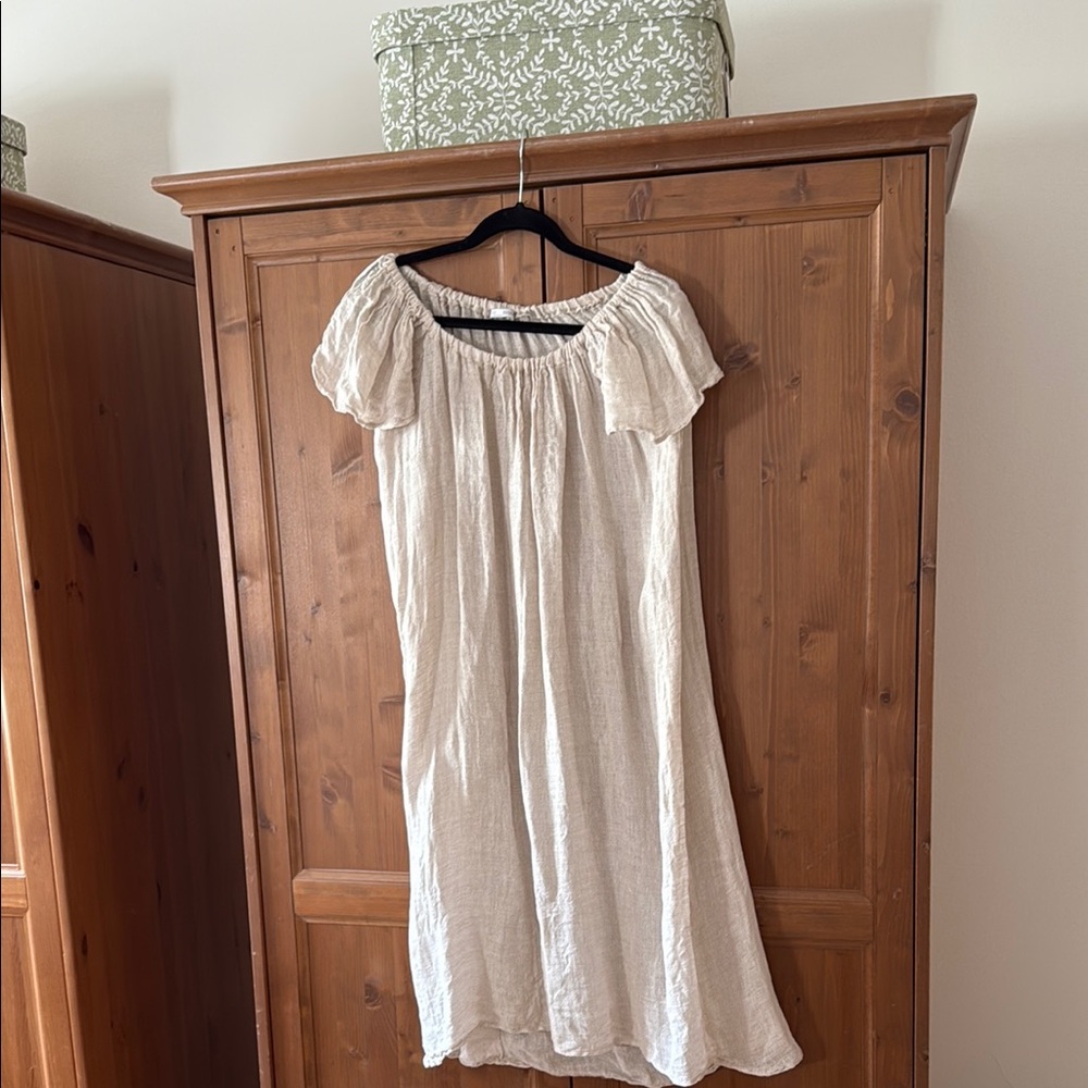 Zara Cream Ruffled Smocked Mini Sundress
EUC